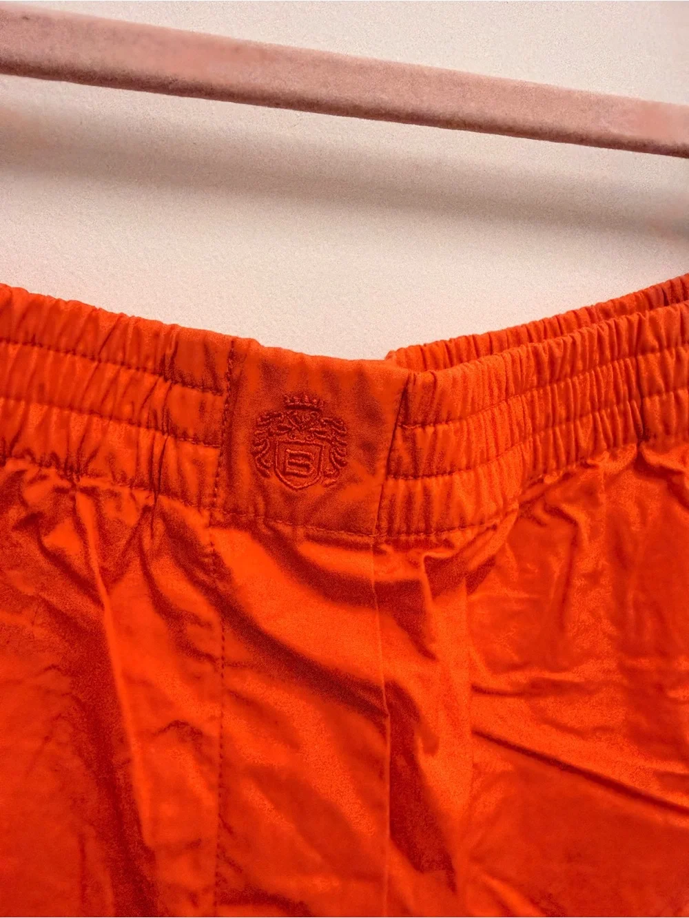 Babaton Bright Orange Elastic-Waist Athletic Shorts